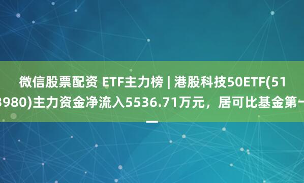 微信股票配资 ETF主力榜 | 港股科技50ETF(513980)主力资金净流入5536.71万元，居可比基金第一